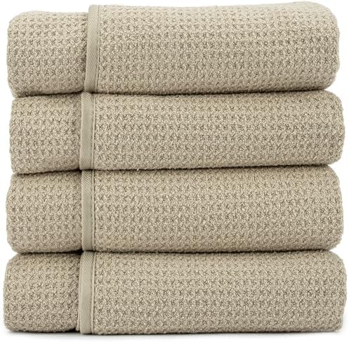 S&T INC. Bath Towels, Premium Waffle Towels for Bathroom, Extra L...