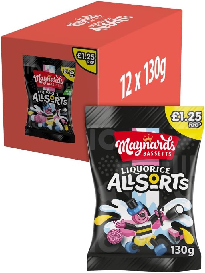 Maynards Bassetts Sweet Bags 12 x 130g (Liquorice Allsorts) Amazon.co