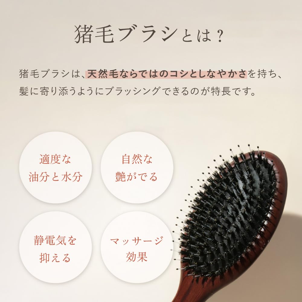 Amazon | くし ヘアブラシ 櫛 プレゼント 高級 猪毛 豚毛 ギフト