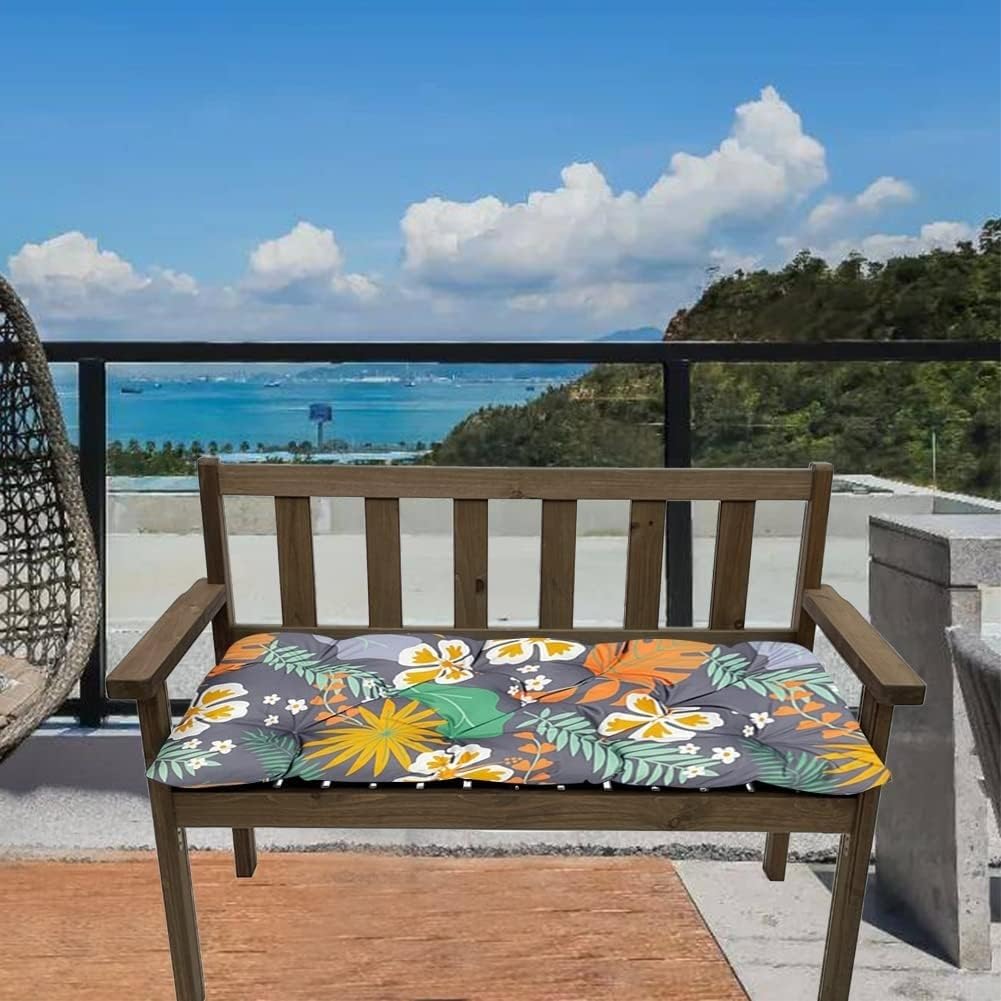 Cuscino Impermeabile per Panca da Giardino, 130 X 50 Cm, con Cinghie Antiscivolo, Ideale per Panchine Interne ed Esterne, Sedie A Dondolo e Sedie A Dondolo(Suit 3)