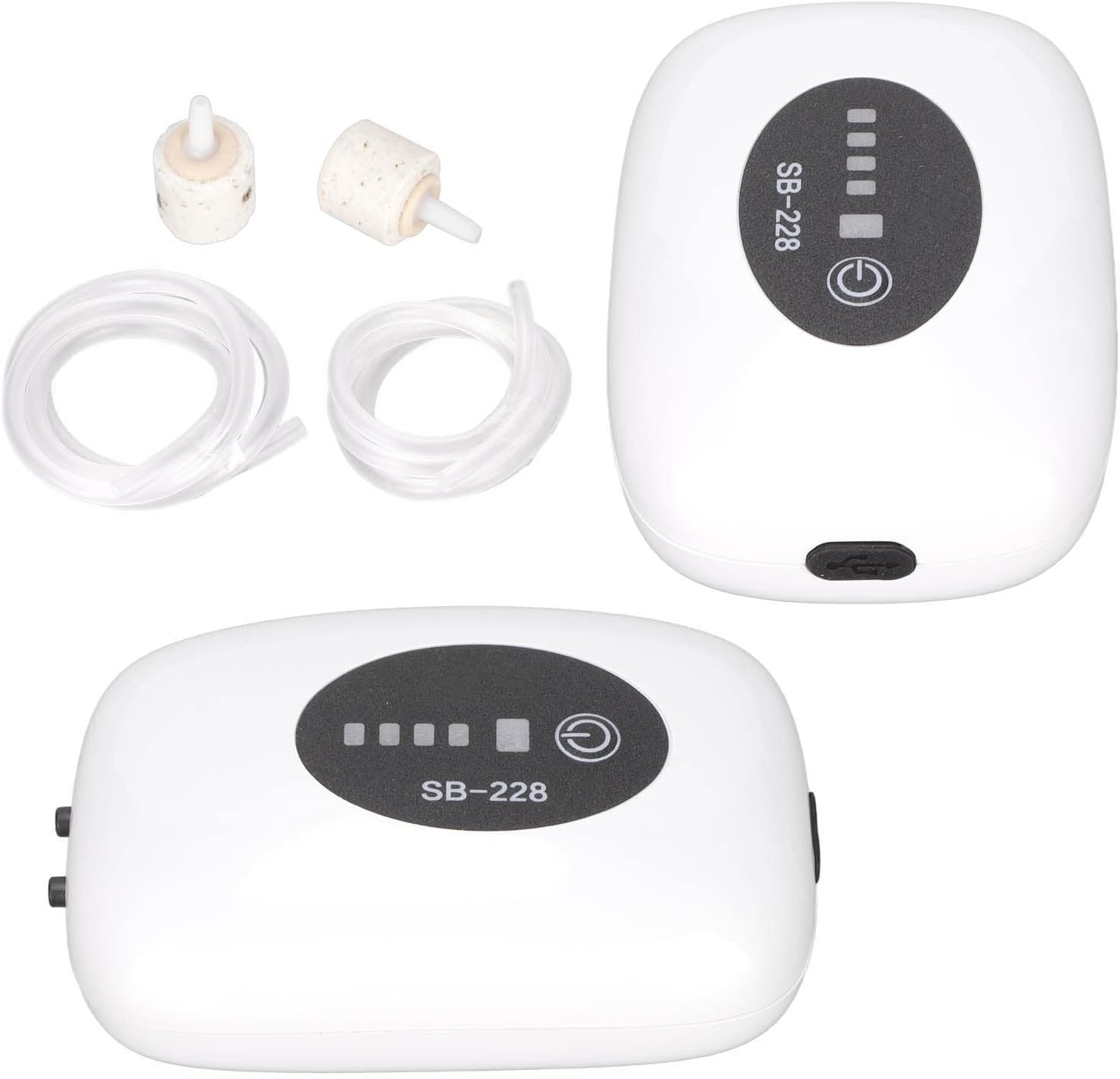 Fish Tank Air Pump Portable USB Port Quiet Aquarium Rechargeable Air Pump with Dual Mode SB‑218 Single Hole