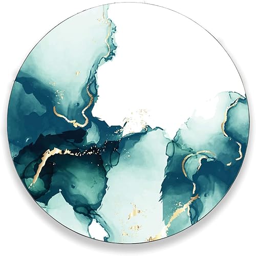 HASTA LA RAIZ | Wooden LAZY SUSAN Turntable - Made in Mexico - Easy Gliding - Non Skid - Model: Green Marble (18 inches).