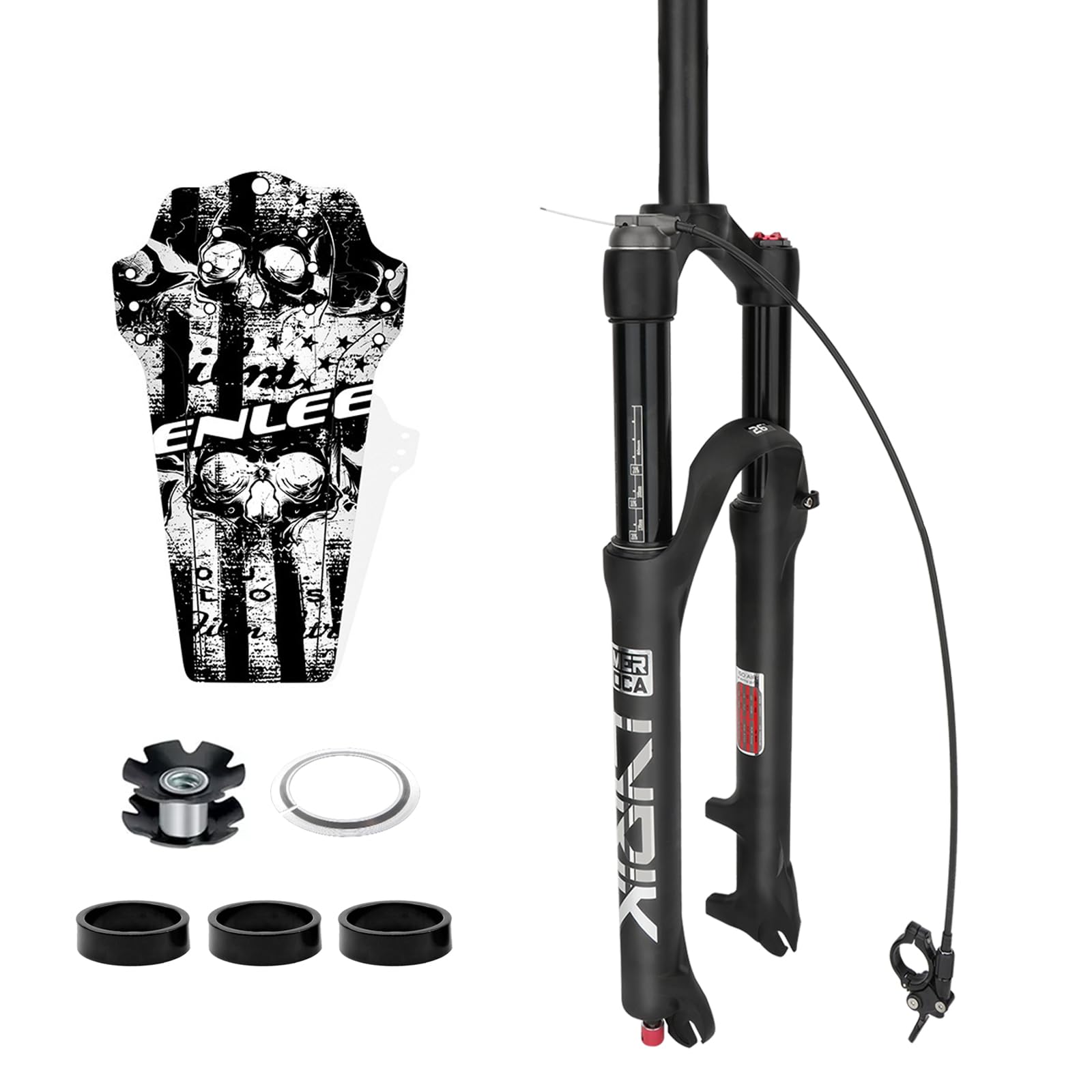 MEROCA Mountainbike Vorderradgabel 26 Zoll 27,5 Zoll 29 Zoll Luftdruck Stoßdämpfer Vorderradgabel Scheibenbremse Schnellspanner Version Luftgabel