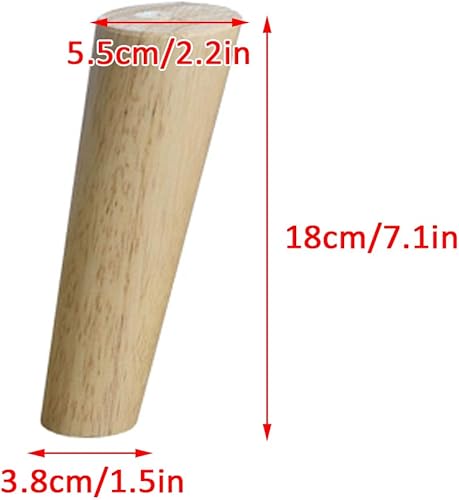 Miniatura 9 de Patas de madera maciza, patas de repuesto para sofá, patas de mesita de noche, patas de escritorio de café, para sillón, 3.1  27.6in, juego de 4,