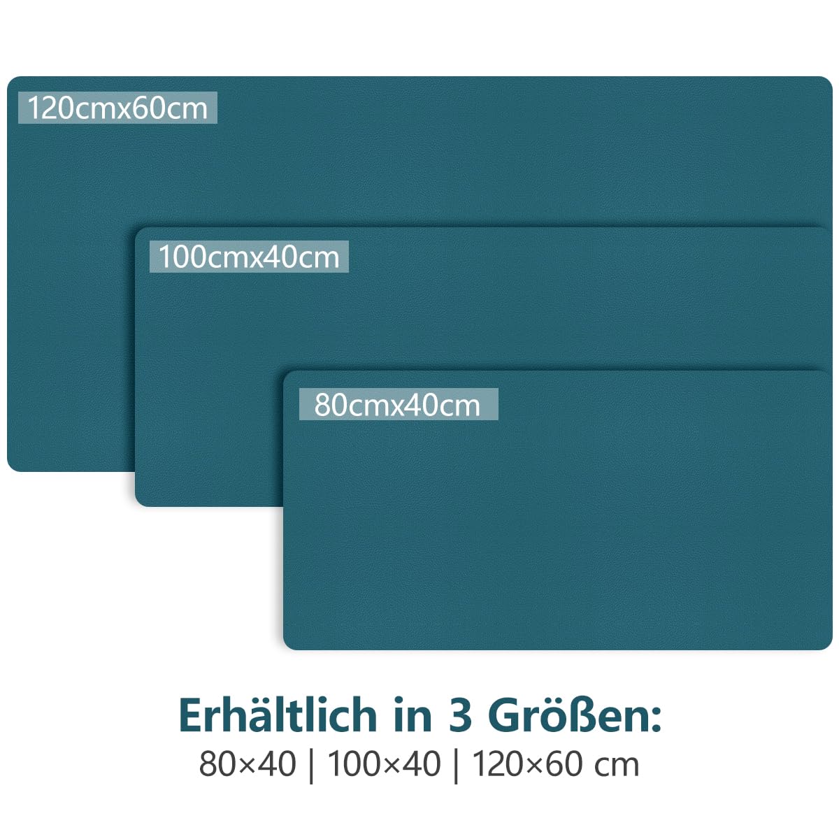 Zindoo Sottomano da scrivania, 120 x 60 cm, colore: turchese