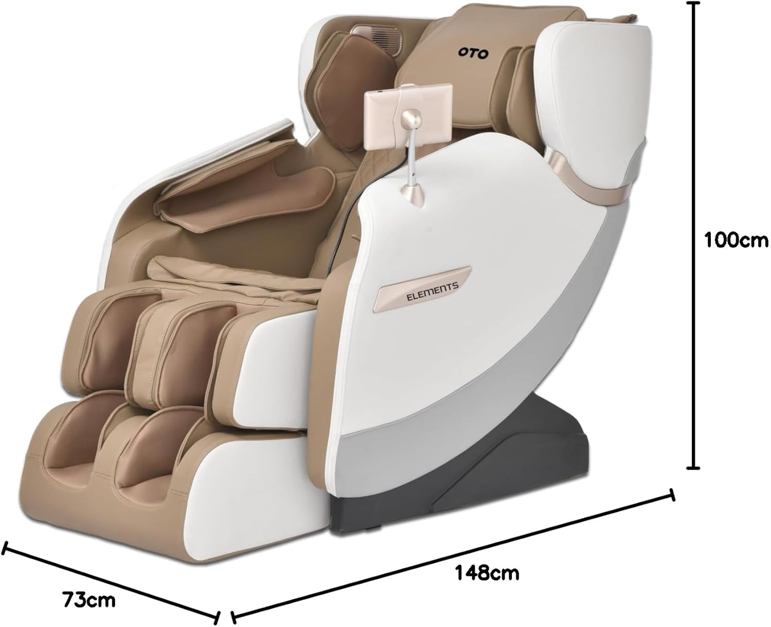 Dimensions of OTO Elements EM-01 Massage Chair