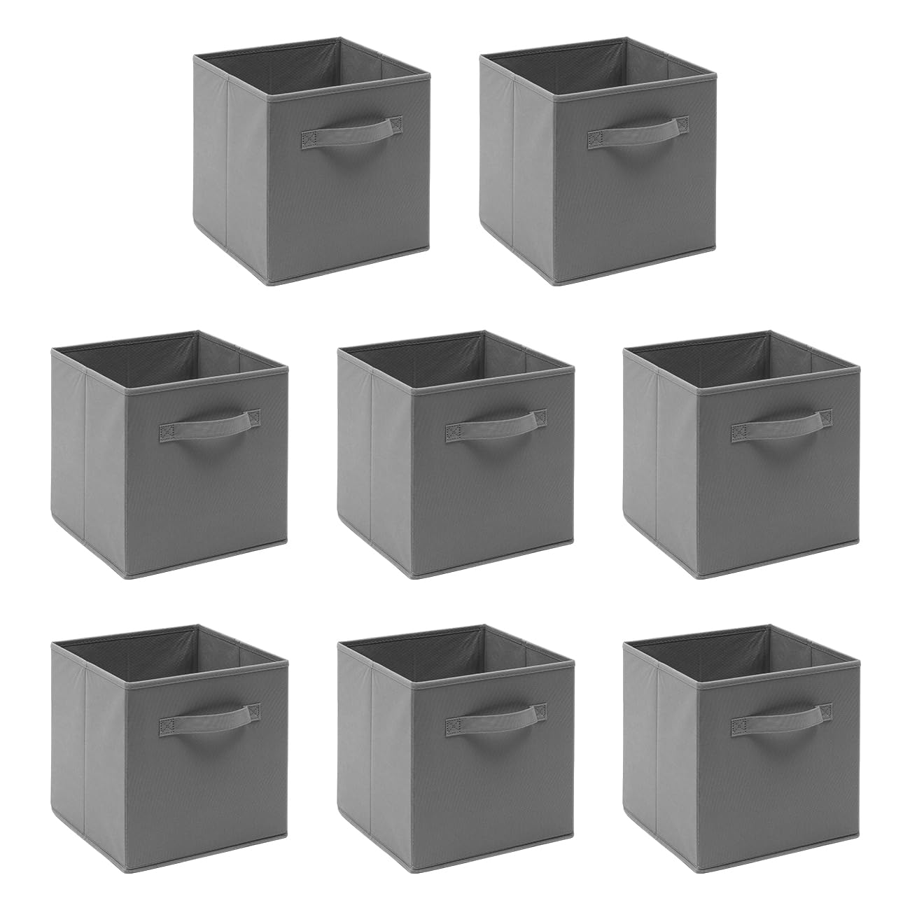 BonChoice Foldable Storage Cubes Boxes with Handle for Home Organization, Fabric Wardrobe Storage Box Organizer Basket Bins for Clothes Toys Towels, Collapsible&Durable (8, Grey) — image 1