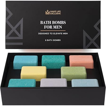 Amazon.com: Holiday gifts Men's Bath Bomb Set of 9 by Natural Essence ...