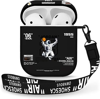Gedicht for Airpods 2nd Generation Case, Cute Cool Astronaut Pattern Protective TPU Soft Cases for Airpods Case 2nd/1st Gen, Shockproof for Airpods Case Men Women with Lanyard & Keychain