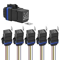 Vista 9 de Paquete de 2 relés y arnés impermeables de 4 pines 40 A 12 V CC, relé automotriz de 12 V resistente para bocinas, arrancadores, ventiladores