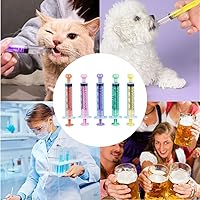 Vista 6 de 10 unidades de jeringa de plástico profesional de 0.3 fl oz (0.3 fl oz) y cubierta, herramientas de jeringa de medición selladas individualmente