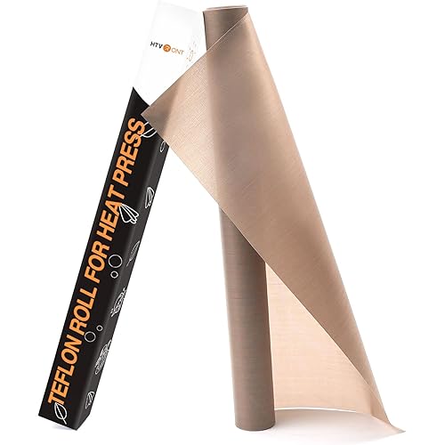 HTVRONT Teflon Sheets for Heat Press - 12" x 8 FT Non Stick PTFE Teflon Sheets Reusable Teflon Paper Roll Heat Resistant Teflon Mat
