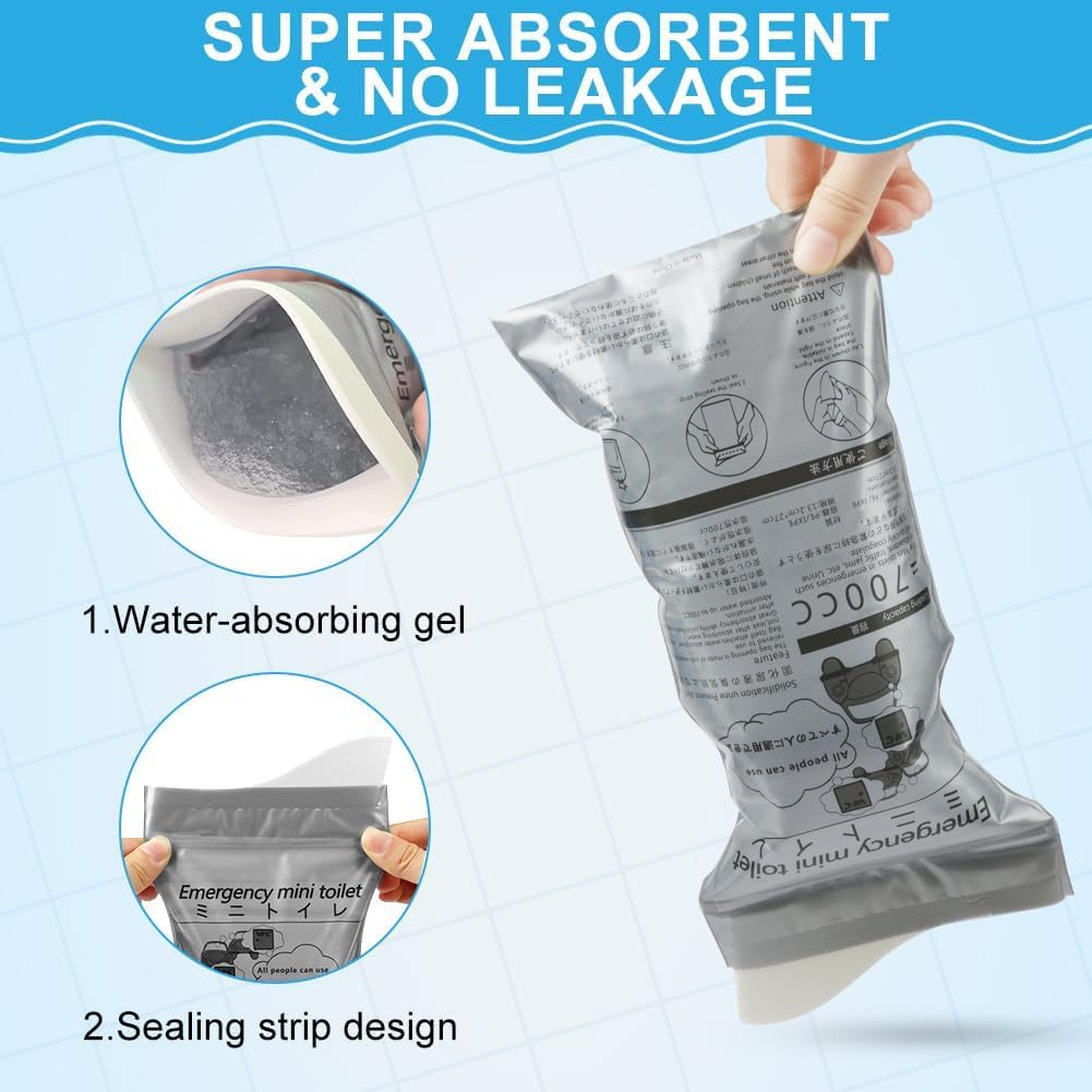 flintronic Sacs à Urines, Sacs d'Urine Jetables, Sac Urinaire Jetables d'urgence, D'urinoir Jetable, pour Homme, Femme, Enceinte, Patient, Enfants, Voyage, Voiture, Camping, Randonnée, Gris