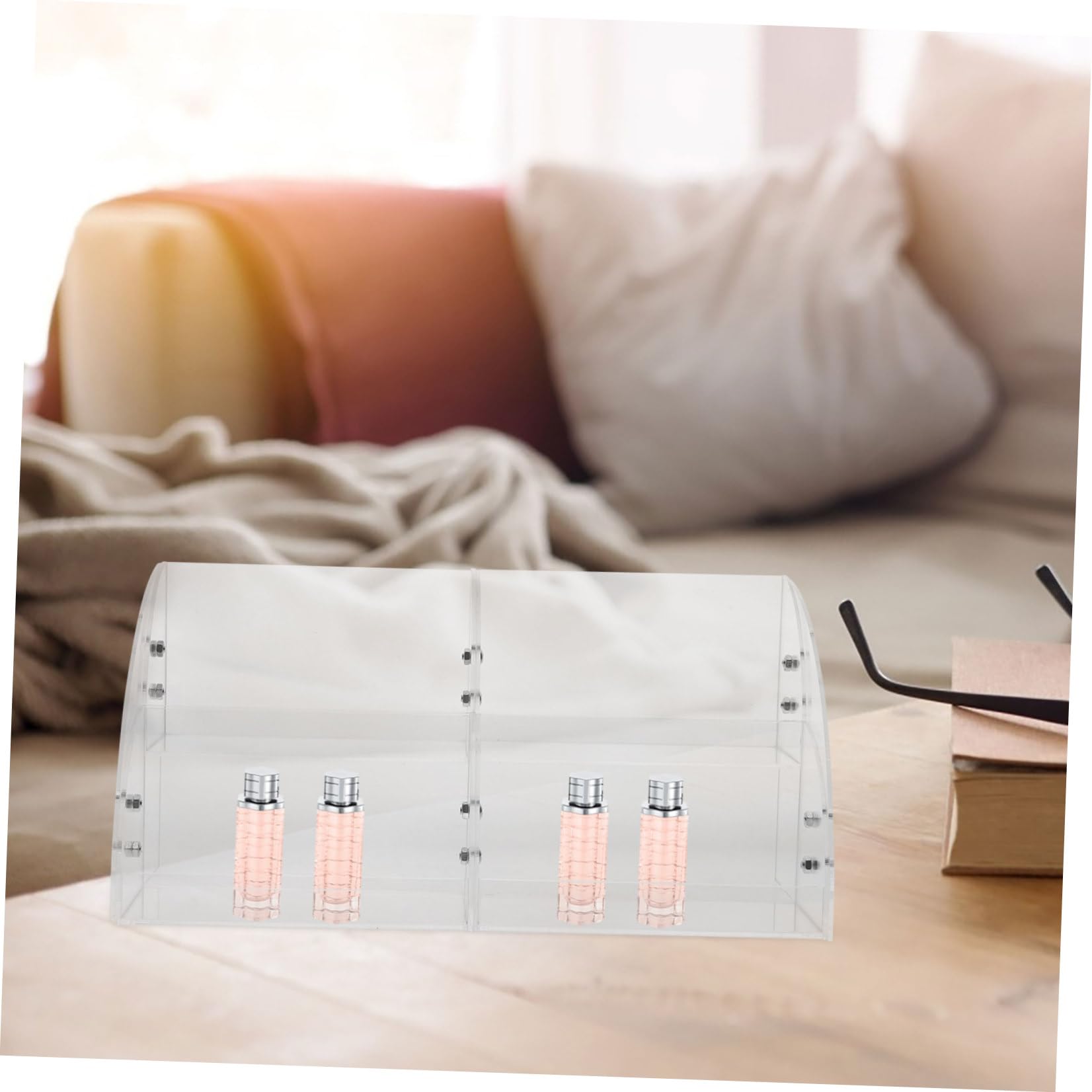 Organizzatore Trucchi in Acrilico Trasparente 2 Livelli per Bagno | Contenitore Cosmetici, Visibilità Cristallina, Spazio Flessibile per Vanity e Piano Lavabo