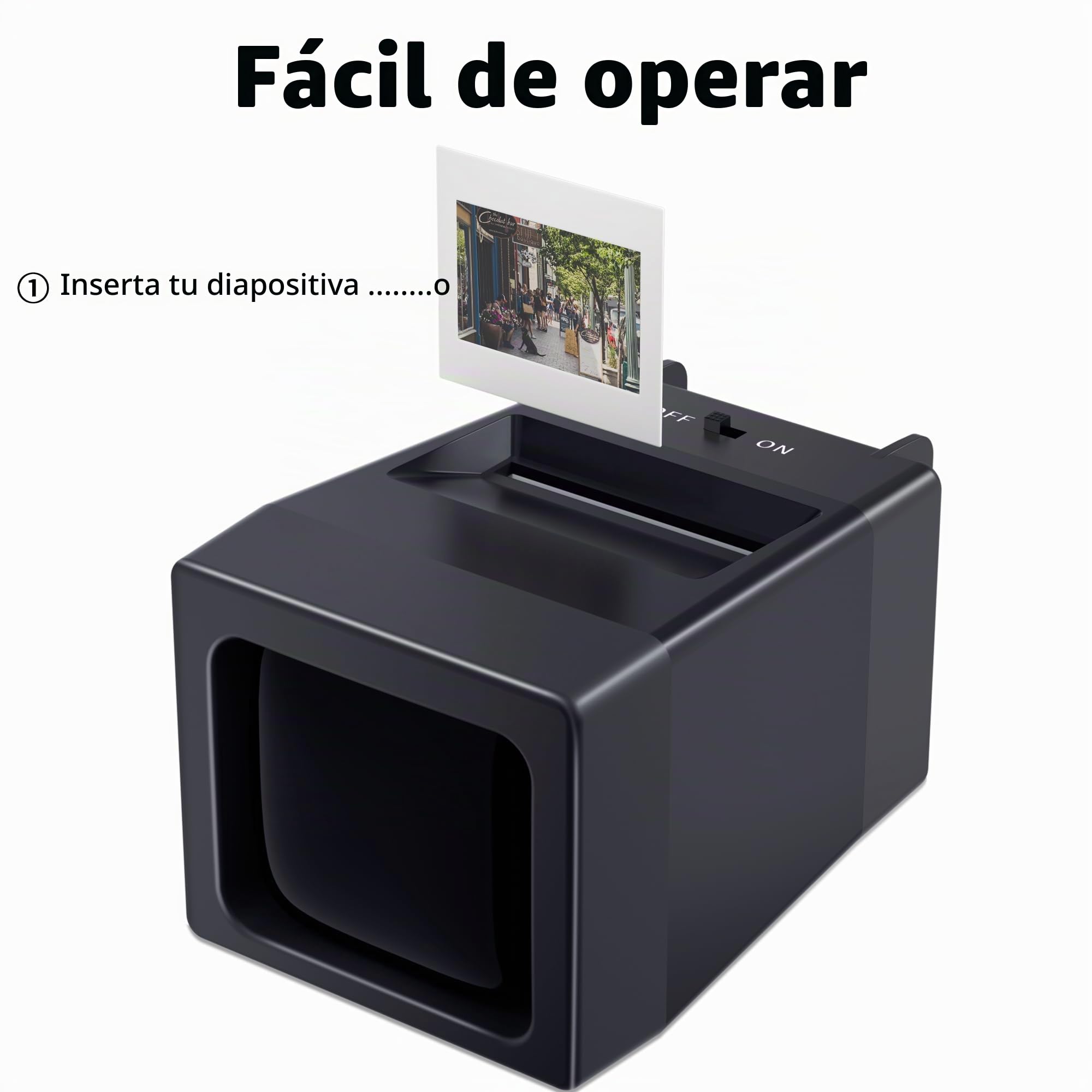 Proyector de Diapositivas de 35 mm y Visor con 2 aumentos y iluminación LED para Diapositivas Antiguas y Negativos de 35 mm (Incluye 2 Pilas AA)