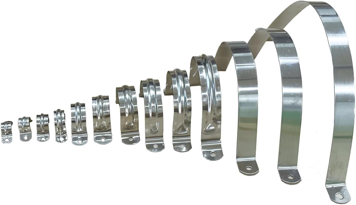 1.5inch Rigid Support Pipe Strap,2 Hole U-Tube Strap Clamp,Stainless Steel Strap U Bracket, Connecting Ring Hose Clamp-Bracket,Widened-LightDuty Pipe Clamp for 1.5inch Water Pipe(50mm 10 Pcs)