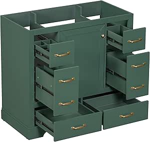 Amazon.com: 36 in Bathroom Vanity Without Sink|6 Drawers,1 Door and ...