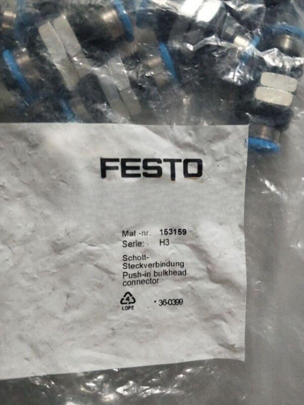 QTY:10 NEW FITS FOR 153159 Push in loose connector QSS-8 blue 0.95-6 BAR-