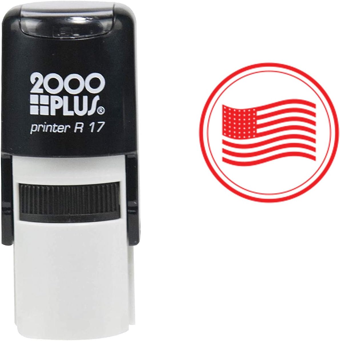 American USA Flag 2000 Plus Self Inking Rubber Teacher Stamp - Red Ink