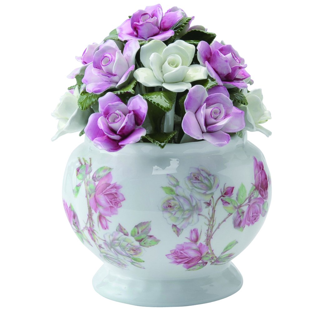 エインズレイ　花瓶　AYNSLEY ELIZABETH ROSE Ainsley Elizabeth Rose Cascade Bowl Flower Ceramic Flower L Height