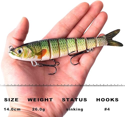 Miniatura 3 de ReRom 14cm 26g Minnow Swimbait Wobblers Jointed Fishing Lures Hard Baits Tackle Artifical Fishing Goods Accessories Lure
