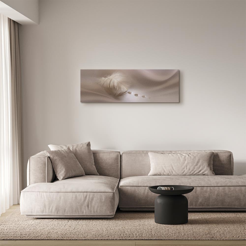 murando - Akustikbild Abstrakt Feder, 150x50 cm, 1-teilig, Schallschutz