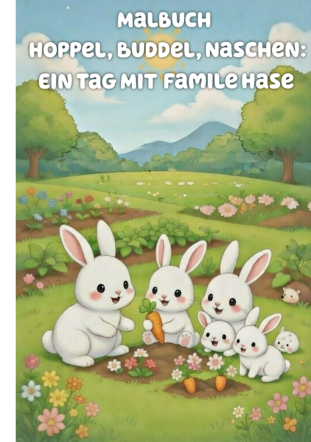 Malbuch Hoppel, Buddel, Naschen: Ein Tag mit Familie Hase