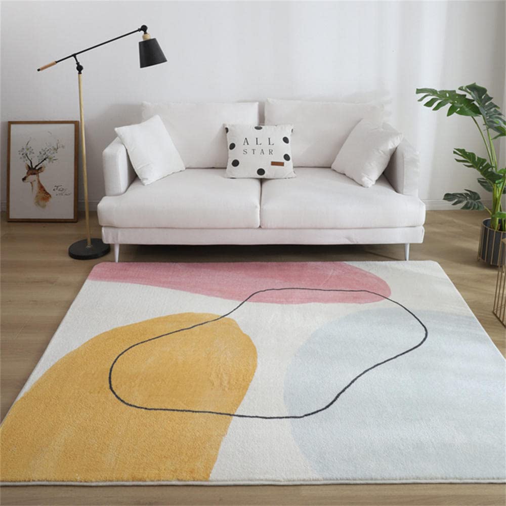 Grand tapis 160x230cm de chambre design abstrait moderne et lavable