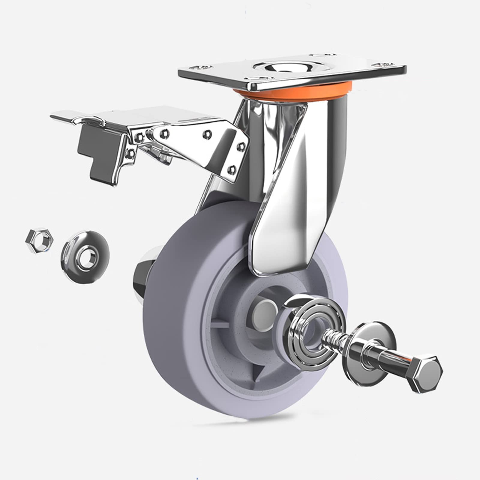 HJXGQJM Ruote Pivottanti in Gomma, Ruote for Carrello, Rotelle Gomma Ruote for Carrello Ruote for Spostare Mobili Ruote Mobili Rotazione 360°, 4 Pezzi Rotelle girevoli(150mm Universal casters)