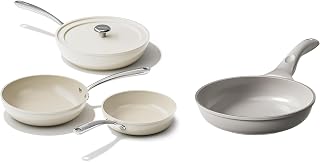 Ceramic Frying Pans, 4-Piece Non Stick Frying Pans 8" 9.5" 11", 9.5" Small Nonstick Frying Pan, PFOA & PFAS-Free, Fast & Even Heat, Compatible with All Cooktops, Dishwasher Safe