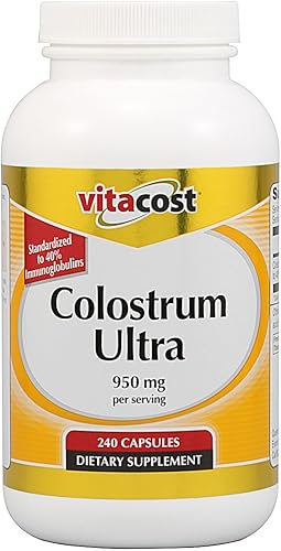 Vitacost Calostro Ultra 40% IgG -- 950 mg por porción - 240 Cápsulas