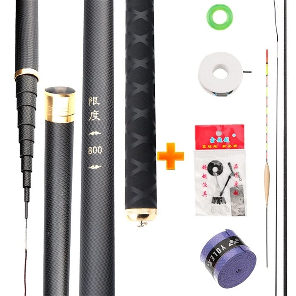 Canna da Pesca Fissa Super Hard Luce a Mano in Fibra di Carbonio Canna da Pesca telescopica Canna da Pesca 2.7M 3.6M 3.9M 5M 5.4M 6.3M 7.2M 8M 9M 10M Flusso Rod Canna da Pesca
