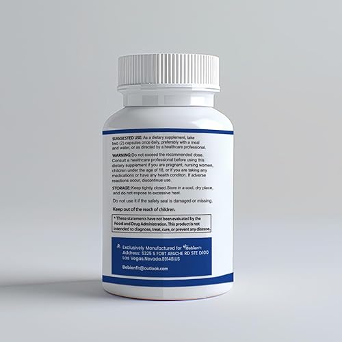 Miniatura 3 de Ácido alfa lipoico 600 mg ALA Suplemento antioxidante para nervios, energía y apoyo al metabolismo, vegano 120 cápsulas (S)