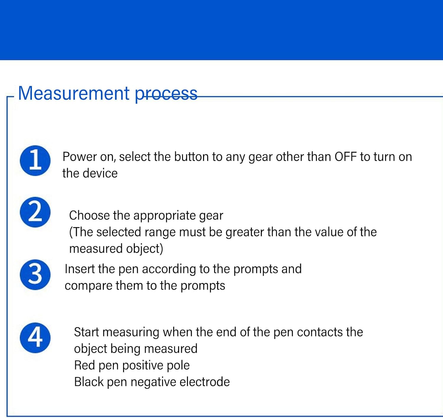 Measurement process steps