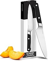 Vista 13 de Misen - Cuchillo utilitario de 5.5 pulgadas – Acero inoxidable AUS-10 japonés de alto carbono – Hoja híbrida alemana y japonesa – Cuchillo de cocina