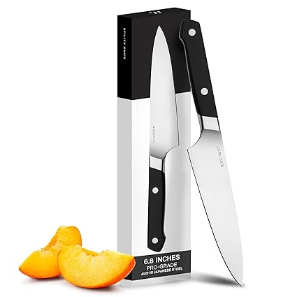 Misen Ultimate 6.8 Inch Chef's Knife - Pro Kitchen Knives - High Carbon Japanese Stainless Steel - Hybrid German & Japanese style blade - Craftsmanship for Culinary Enthusiasts, 6.8 in Black