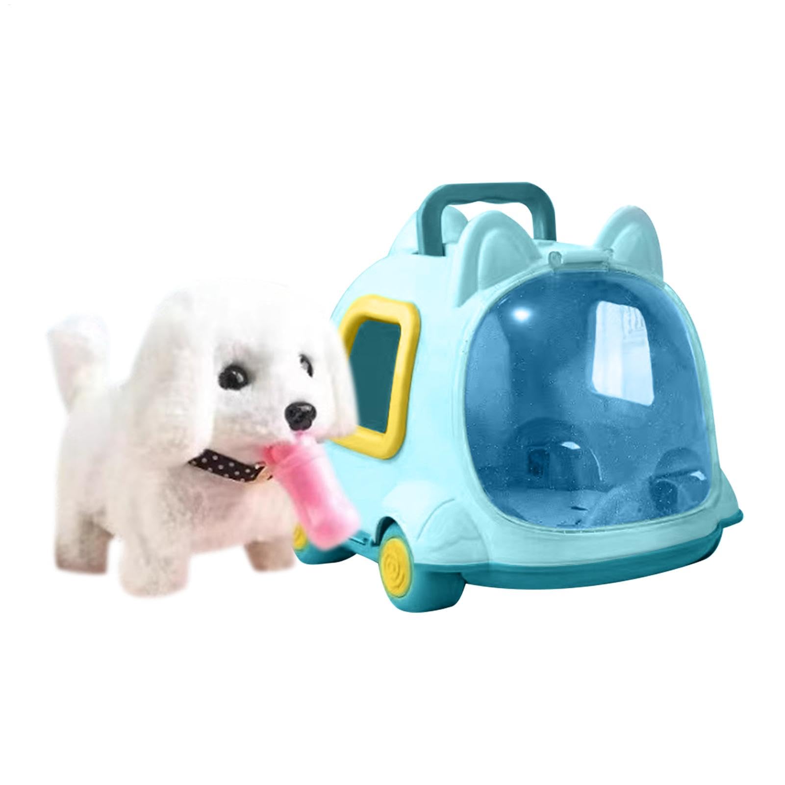 Animale Domestico Elettrico Per Bambini, Animali Domestici Robot Di Peluche - Giocattolo Di Peluche Elettrico Per Simulazione Di Animali Domestici | Cane Da Passeggio Coniglio Gatto Con Biberon E Pett