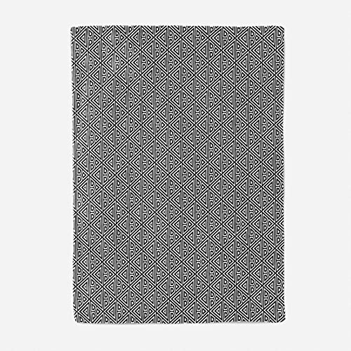 Couverture douce lit et canapé en flannel noire et blanche grand format