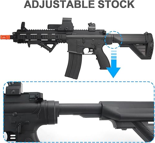 Miniatura 5 de BIU BLASTER Lanzador de bolas de gel de 30 pulgadas con más de 140 FPS, rango de 80 pies, tamaño completo, eléctrico, automático, cargador dual Orby