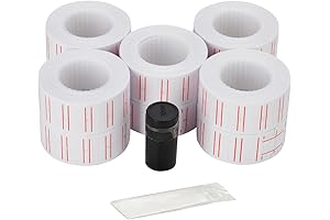 MFLABEL White Price Gun Labels, 10 Rolls (6000 Labels) - 1.9 x 1.3 Inches
