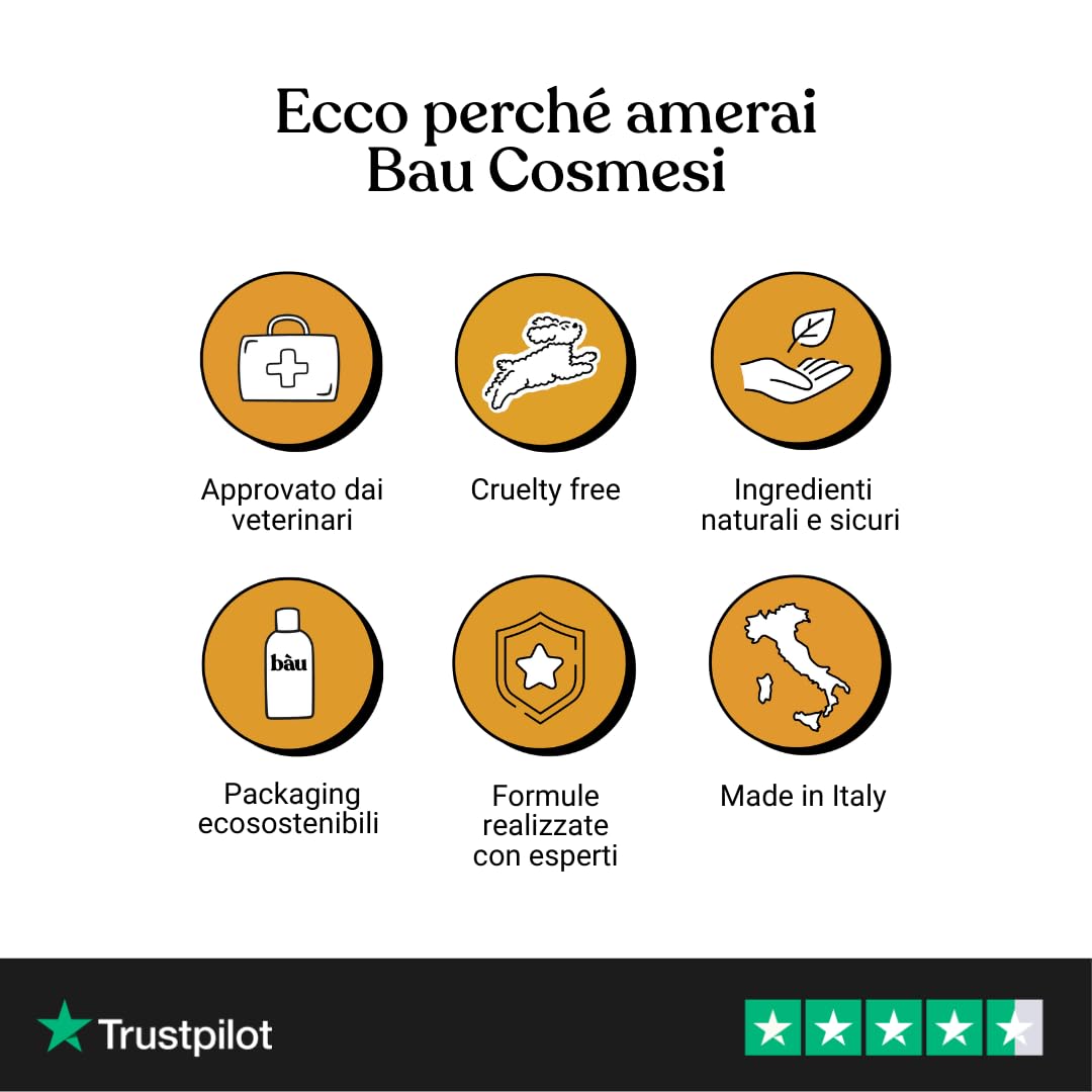 Bau Dermatite Cane e Prurito in Pasta – Stop Dermatosi Integratore Pelle e Mantello – per Perdita Pelo, Cute Irritata e Forfora – Supporto Funzione Dermica in Stick Appetibili