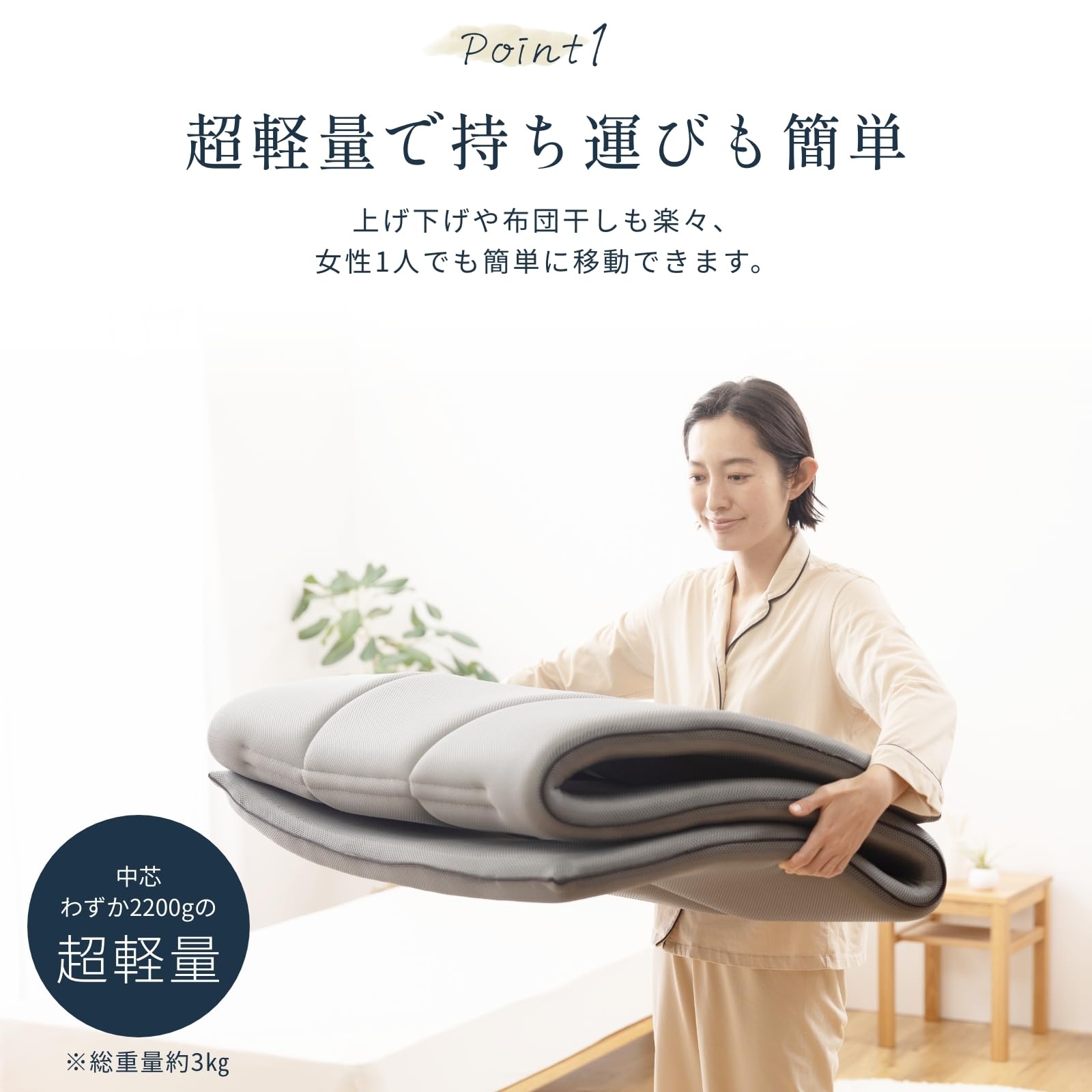 Amazon.co.jp: SleepyBuddy 超軽量敷布団 2200g シングル メッシュ