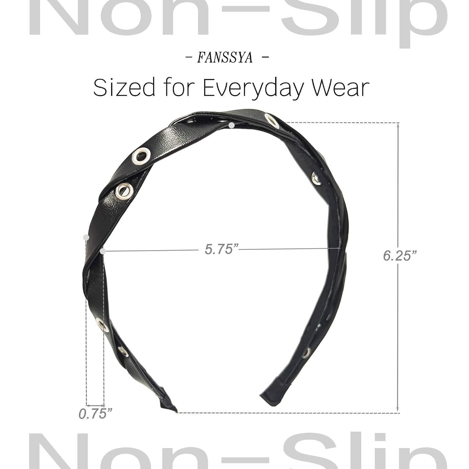 3-Piece Black Punk Headband Set for Women | Braided Faux Leather, Studded & Denim Knotted Hairbands | Y2K Gothic Grunge Hair Accessories Collection