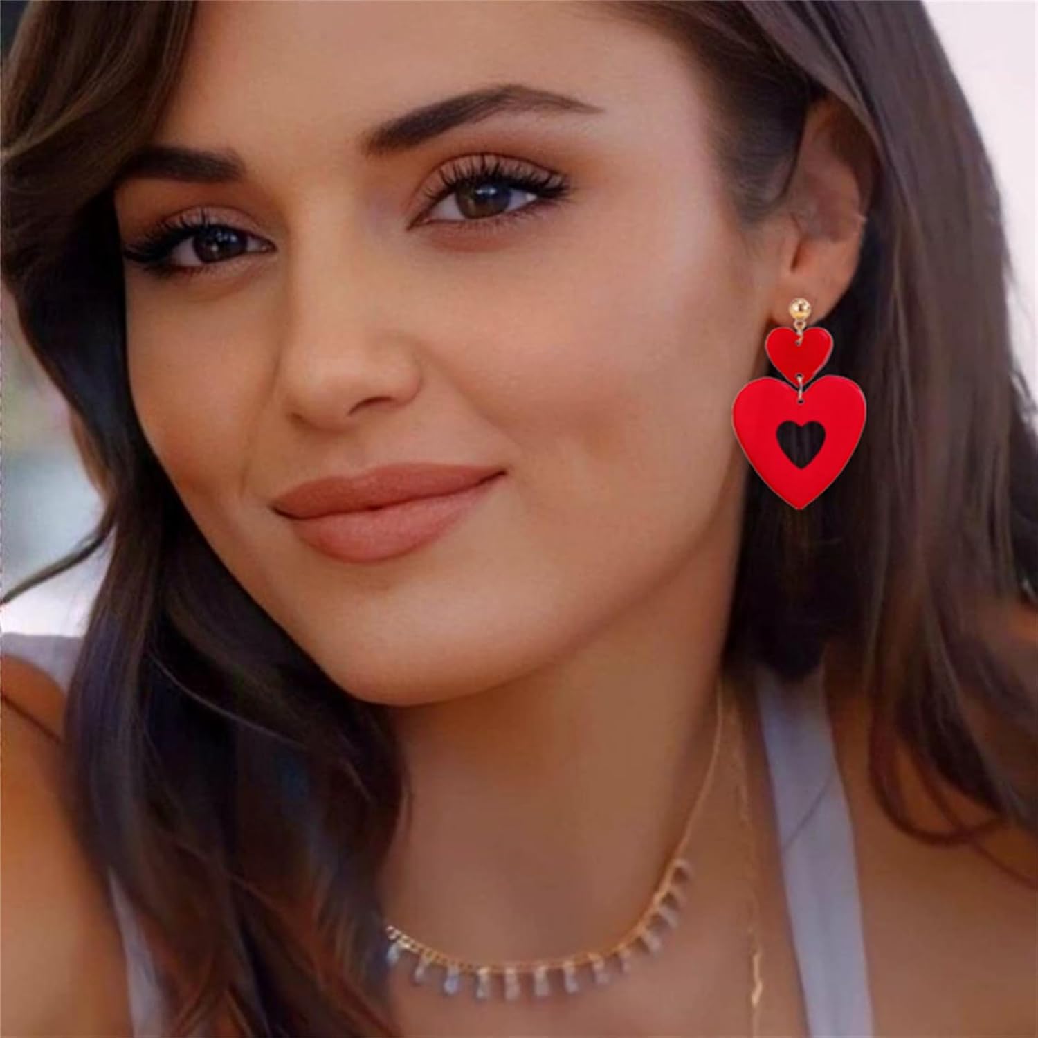 Handmade Heart Clay Earrings for Women Hot Pink XOXO LOVE Earrings Love Heart Dangle Earrings Holiday Party Jewelry - Image 4