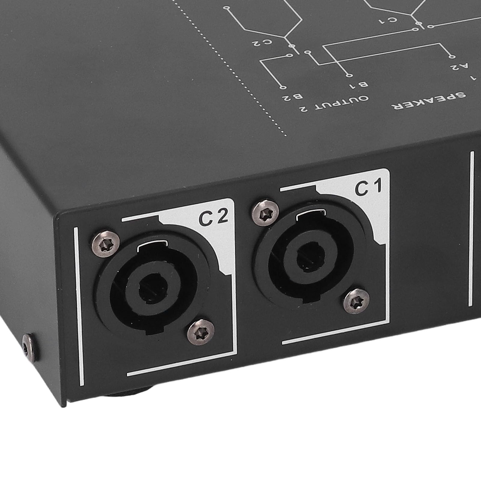Selettore Manuale per Altoparlanti a 2 Zone, Commutatore con Interfaccia XLR e Telecomando, per Sistemi Audio (Spina europea)