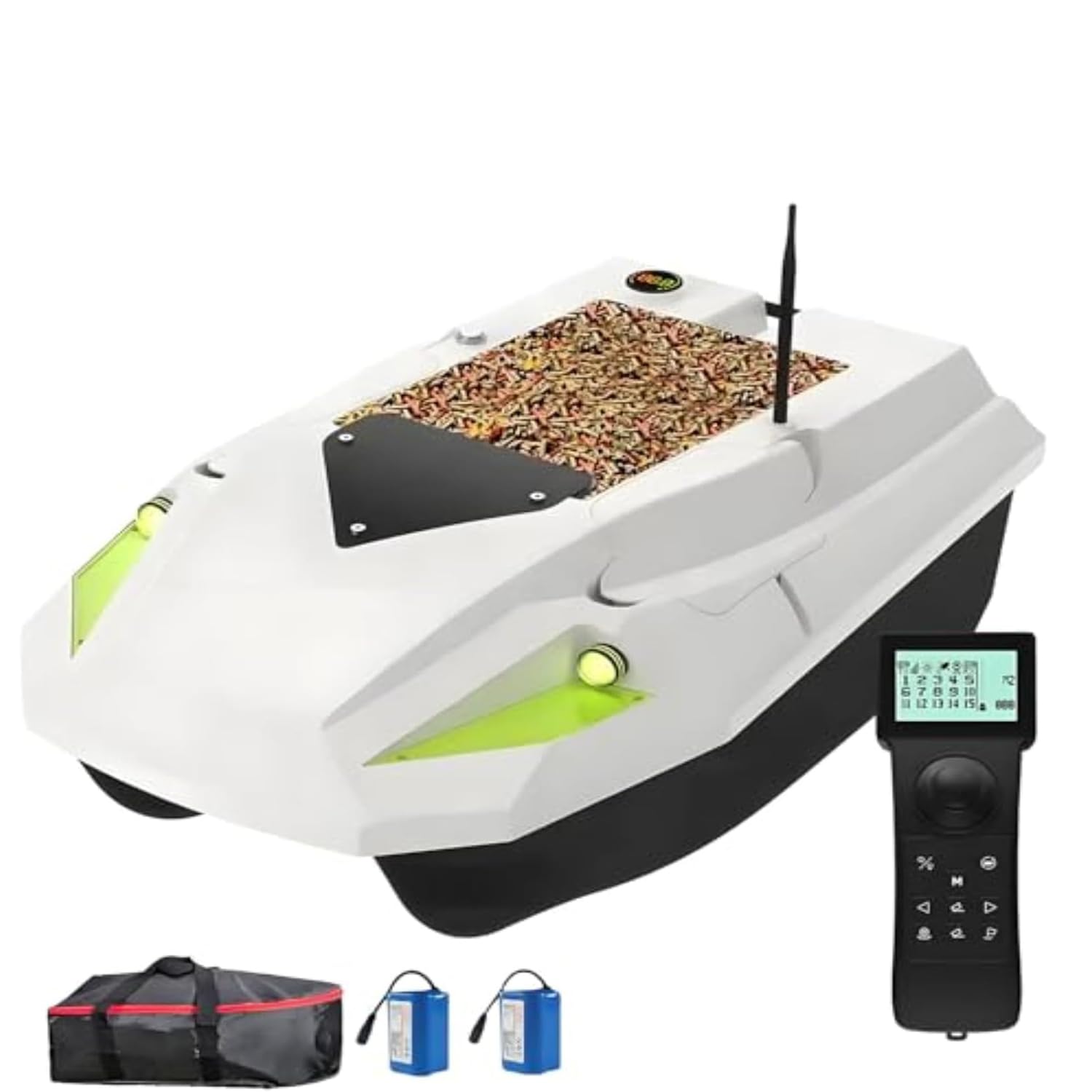 Barco de Cebo D50B, Lancha De Cebo RC Inteligente, Control Remoto de 500 m, Sistema De BateríA Dual de 15600 mAh, Retorno AutomáTico, Control De Crucero, para Entrega De Cebo Y Pesca De Arrastre