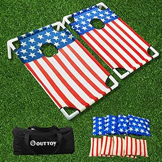 OTTARO Cornhole Toss Game Set with 8 Cornhole Bean Bags with Travel Carrying