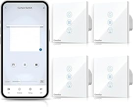 GreenSun Interrupteur Volet Roulant Connecté - Interrupteur WiFi Interrupteur Tactile pour Rideau de Fenêtre Interrupteur Connecté Compatible avec Alexa/Google Home, Contrôle APP Tuya/Smart Life, 4PCS