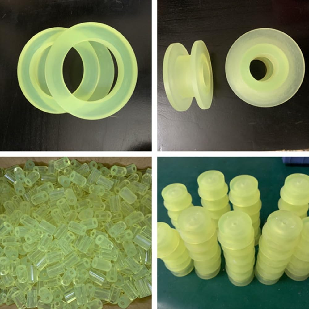 Tige en polyuréthane, Lot de 2 tiges en polyuréthane, longueur 250 mm, diamètre 50-100 mm, jaune(Dia90mm)
