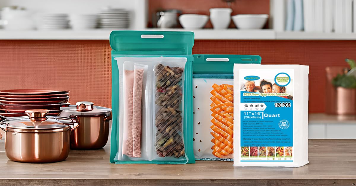 Bolsas selladoras al vacío de 120 galones, 11 x 16 pulgadas, sin BPA y resistentes, grado comercial, prevención de pinchazos, ideal para aspiradora para almacenamiento de alimentos